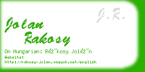 jolan rakosy business card